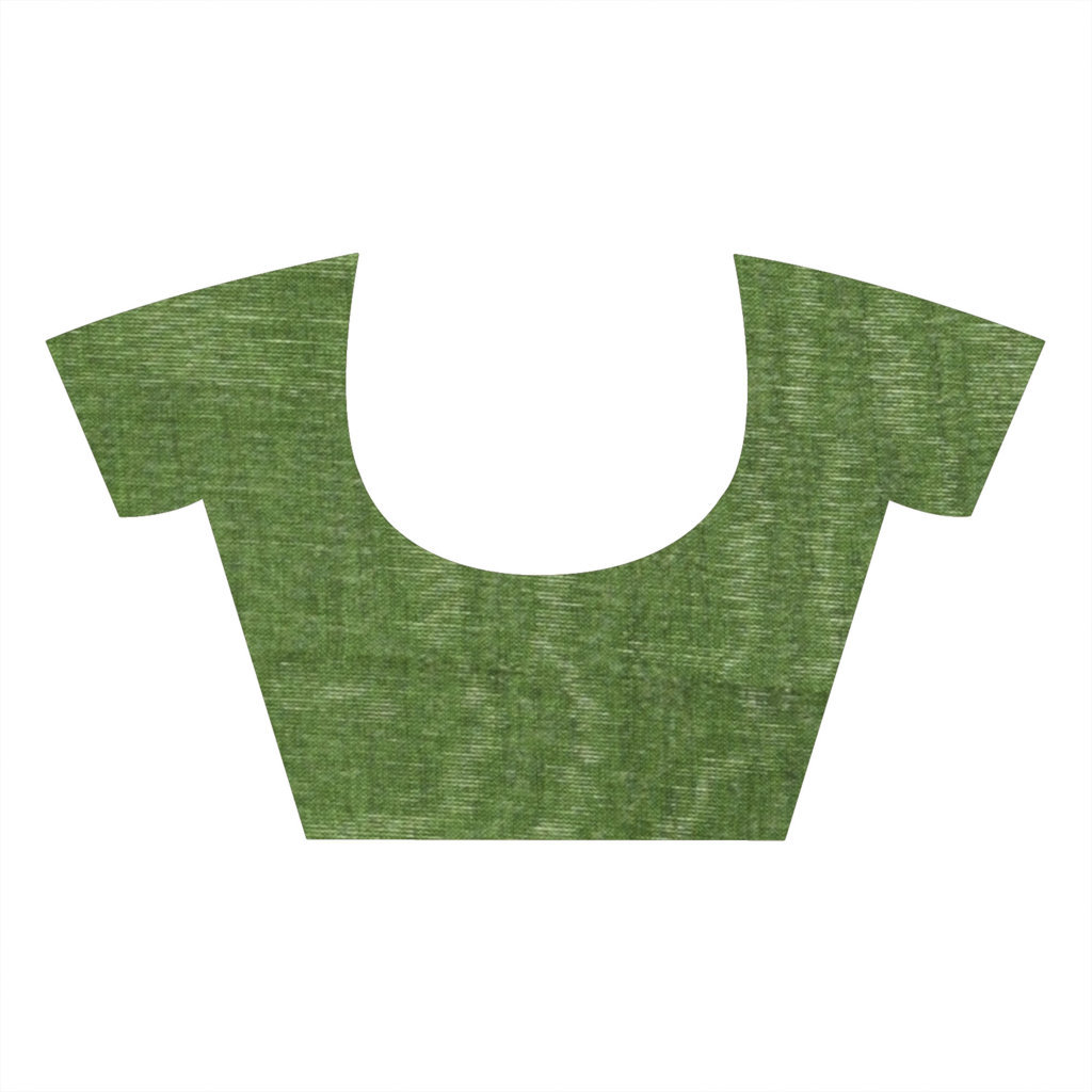 Green Pure Cotton ThanKhadi Hand Loom Saree (445)